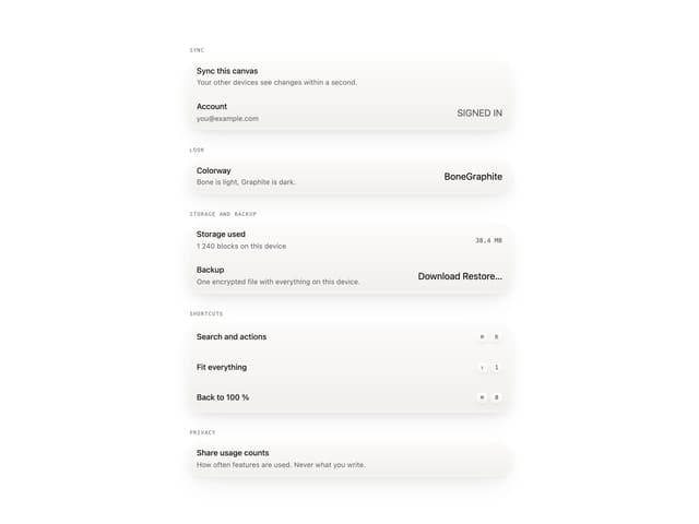 Settings List