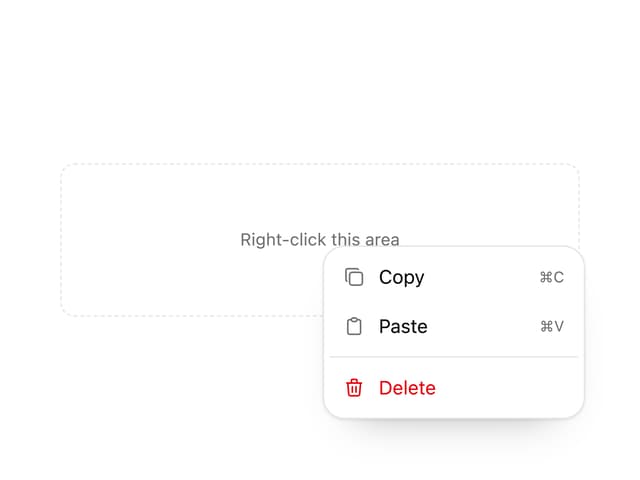 Context Menu — Submenu component for React & Tailwind by Wensity Labs