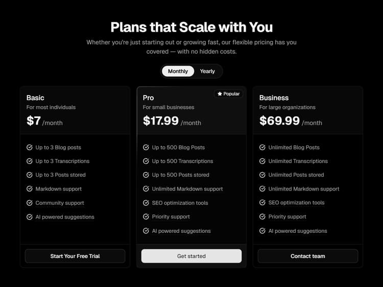 Pricing by Efferd