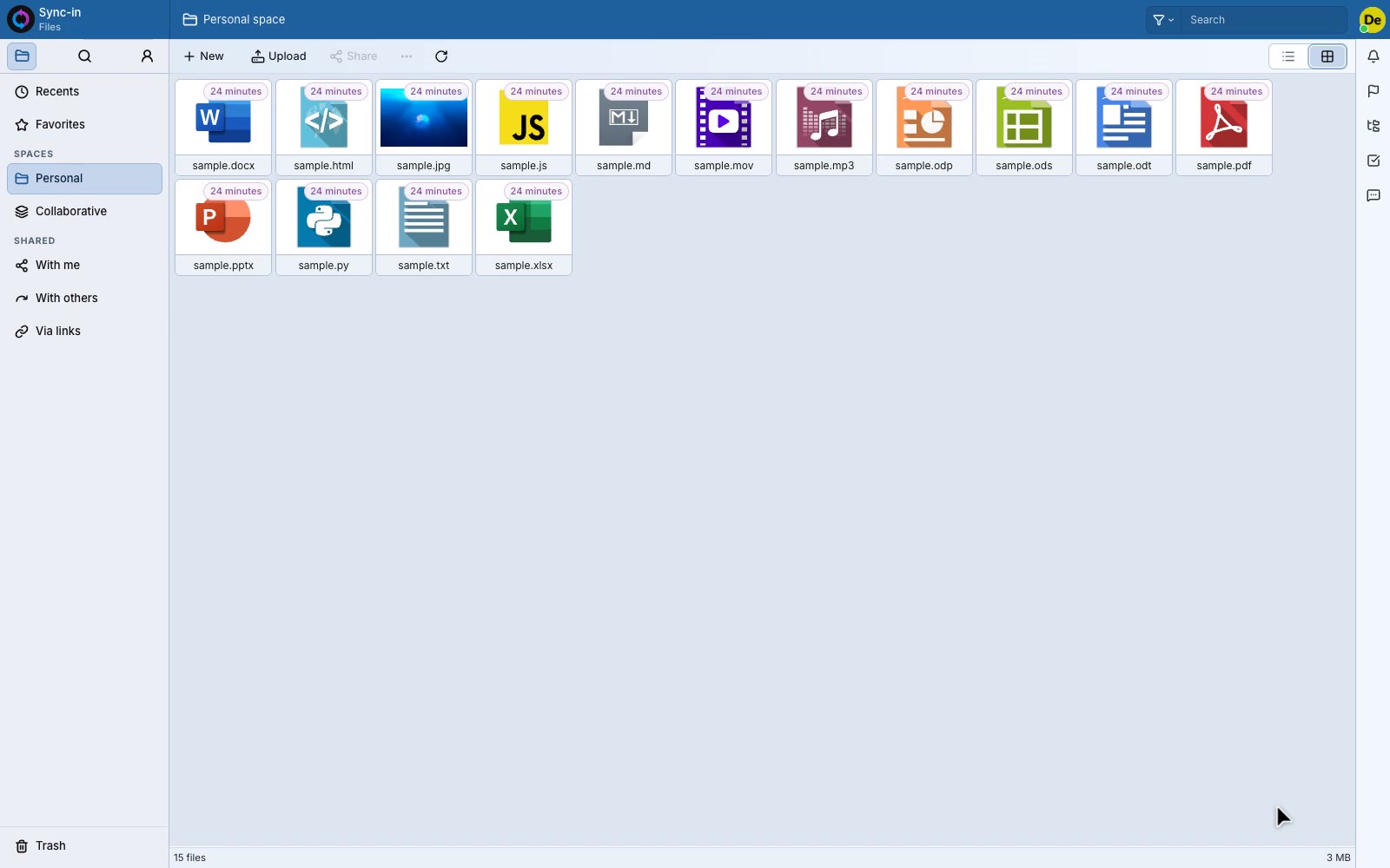 Sync-in: Sync-in · Sovereign platform for file storage, sharing, synchronization, and collaboration.