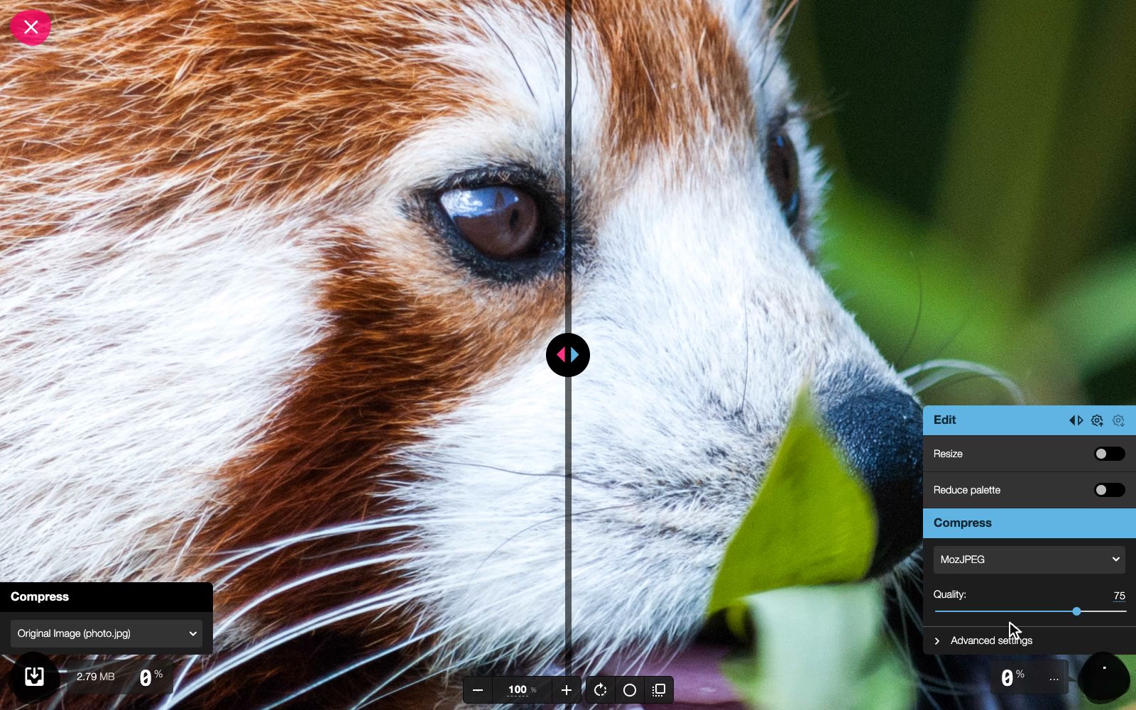 Squoosh: Make images smaller using best-in-class codecs, right in the browser.