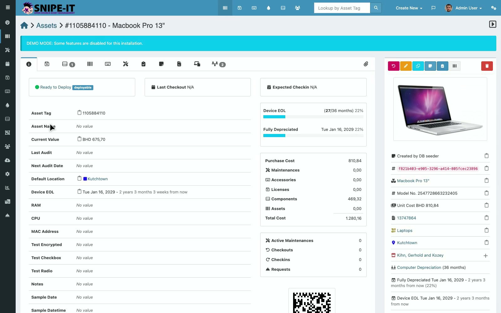 Snipe-IT: IT asset and license tracker with an official demo.