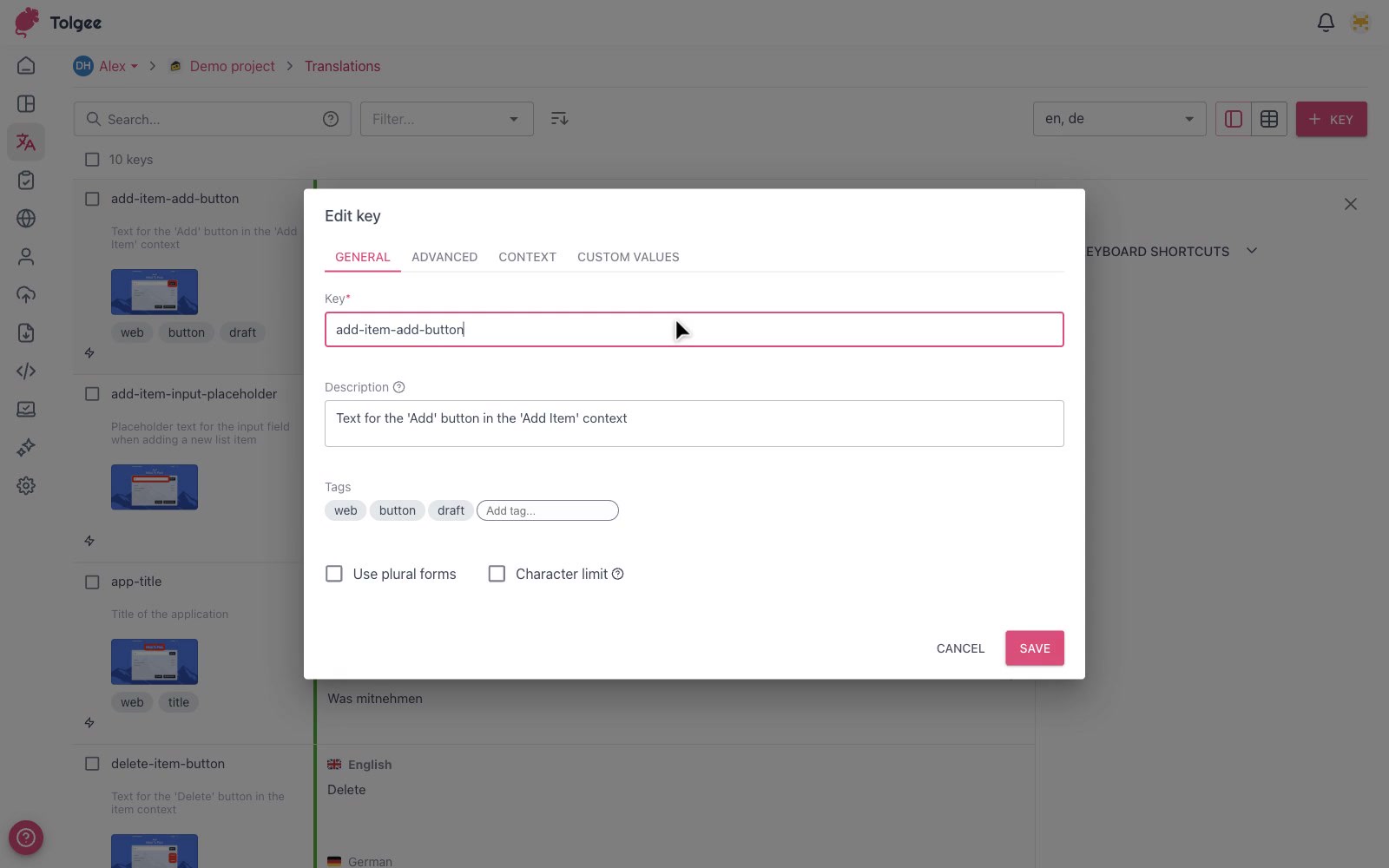 Tolgee: Developer & translator friendly web-based localization platform