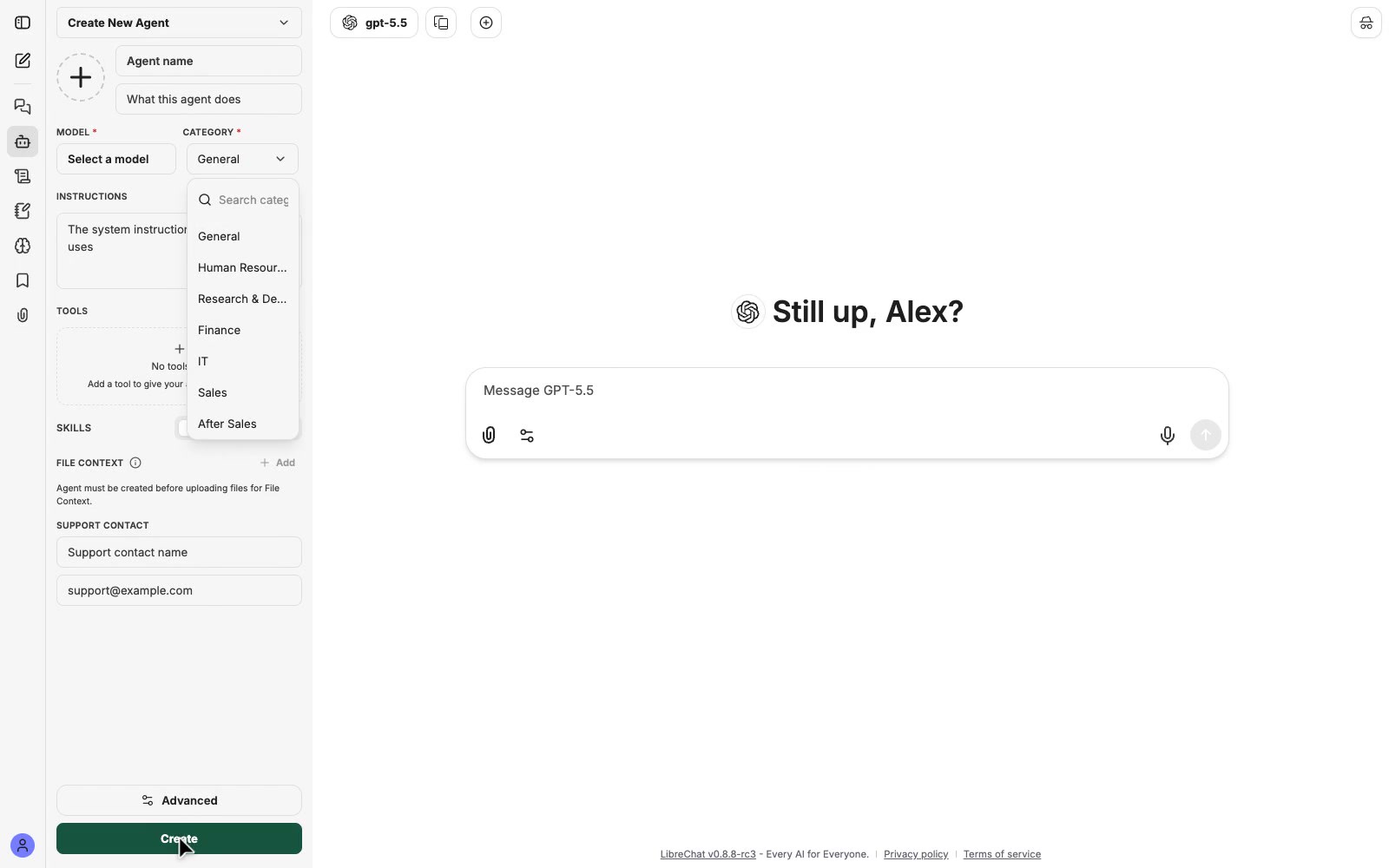 LibreChat: Enhanced ChatGPT Clone: Features Agents, MCP, Skills, DeepSeek, Anthropic, AWS, OpenAI, Responses API, Azure, Groq, o1, GPT-5, Mistral, OpenRouter, Vertex AI, Gemini, Artifacts, AI model switching, message search, Code Interpreter,