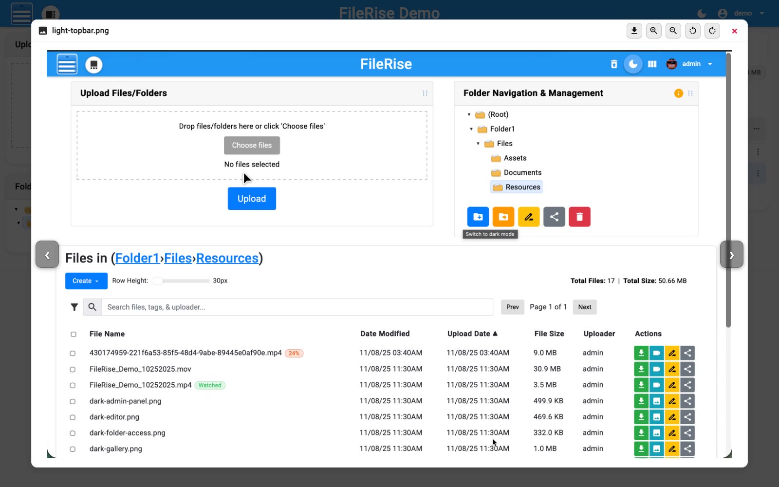 FileRise: 🗂️ FileRise – lightweight, self-hosted file manager & storage hub with granular ACLs, resumable uploads, encrypted folders, WebDAV & SSO. Fully Docker / Unraid compatible.