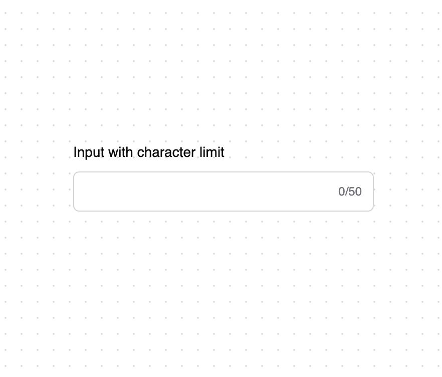 Input with character limit