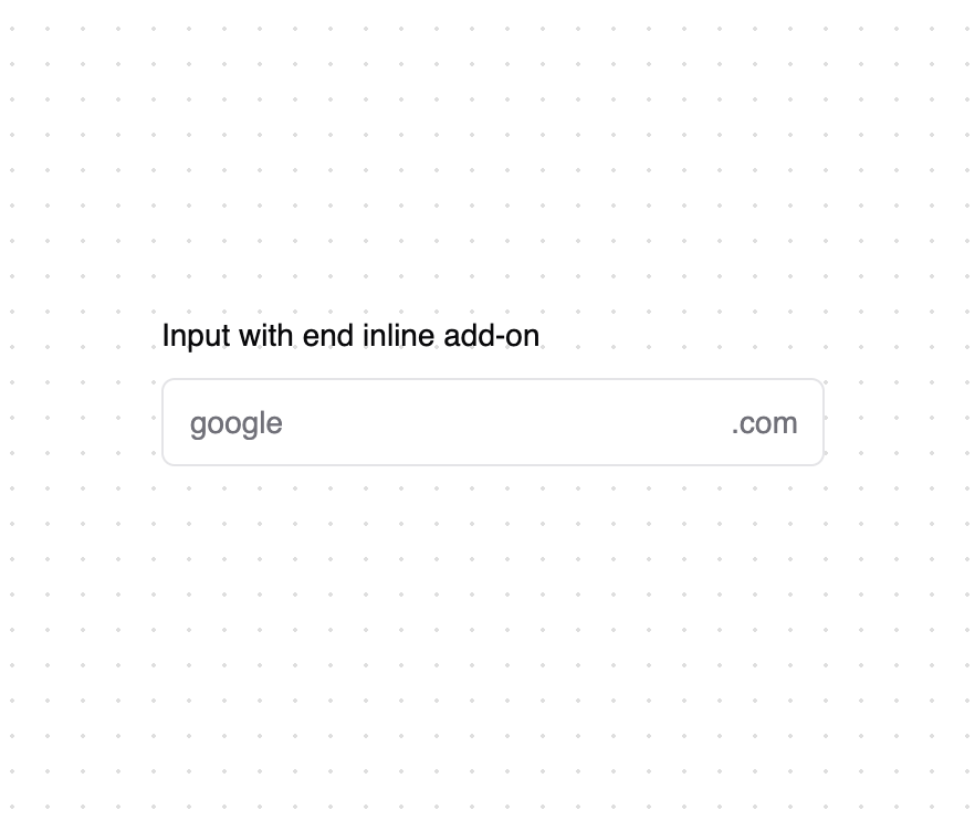 Input with end inline add-on