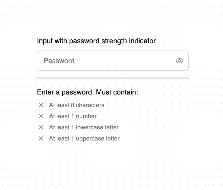 Input with password strength indicator