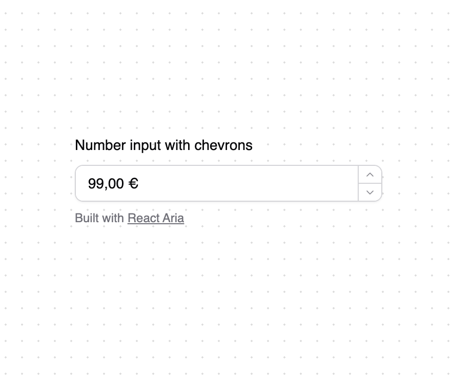 Number input with chevrons