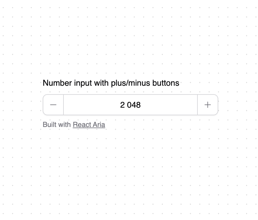 Number input with plus/minus buttons