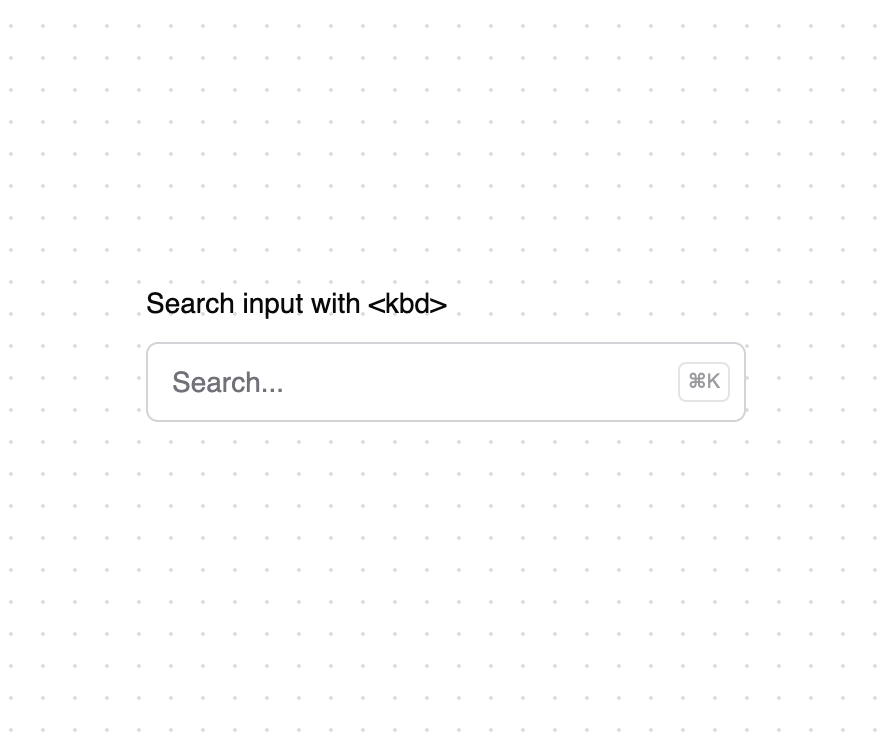 Search input with <kbd>