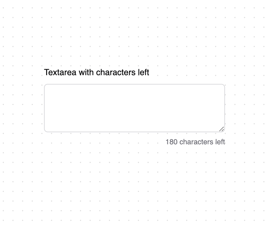 Textarea with characters left