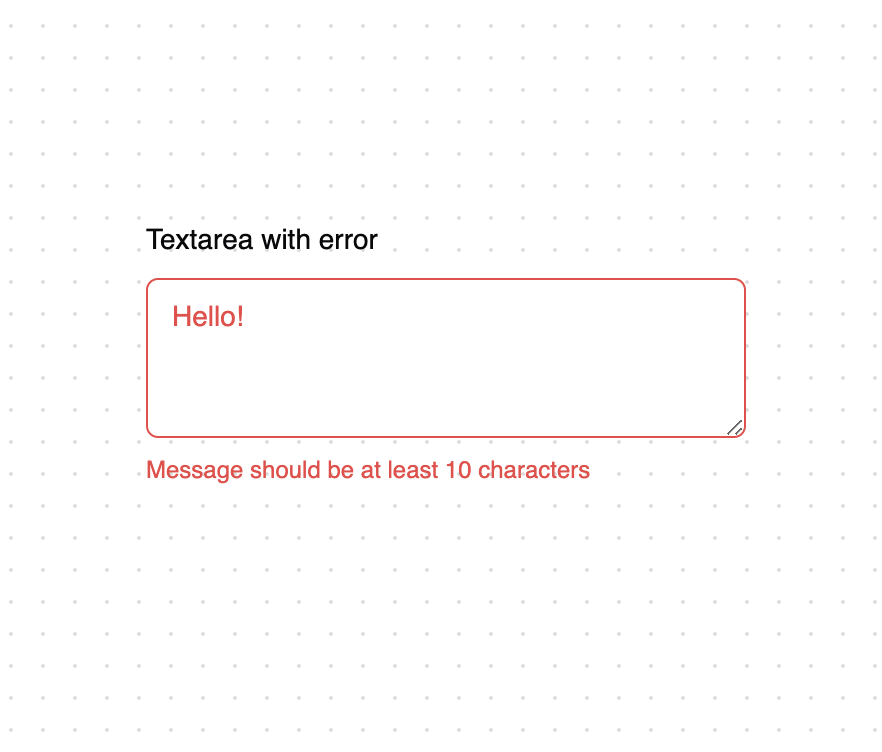 Textarea with error