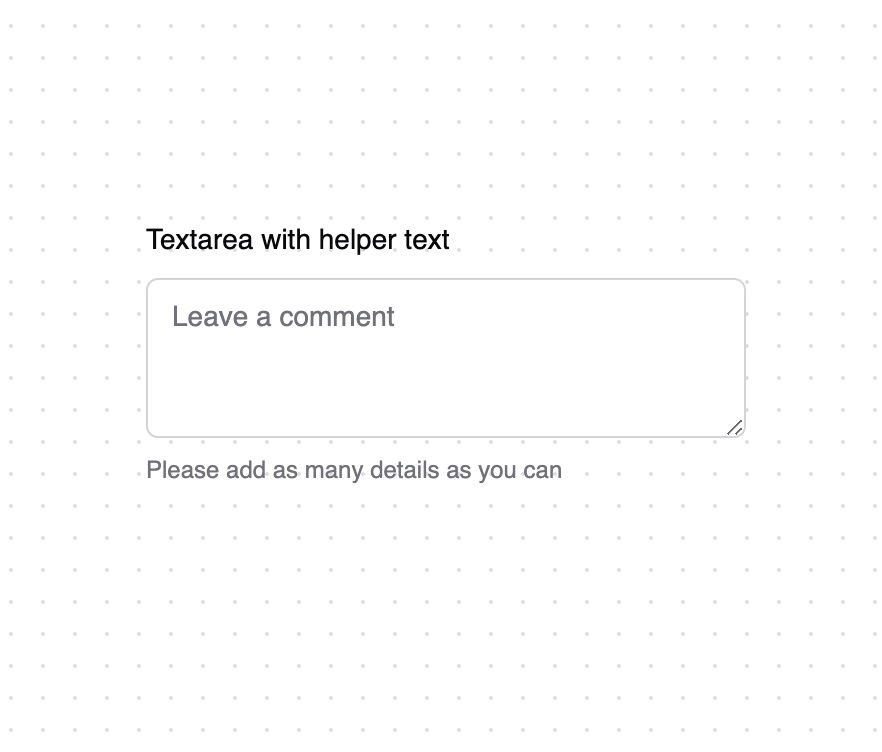 Textarea with helper text