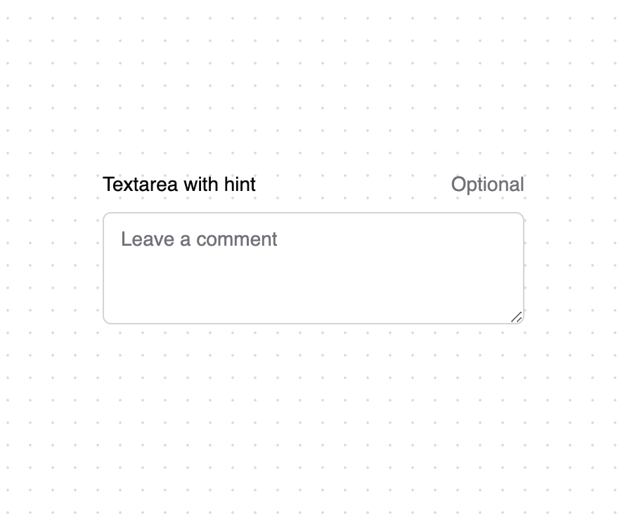 Textarea with hint