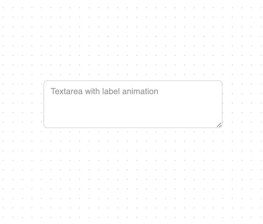 Textarea with label animation