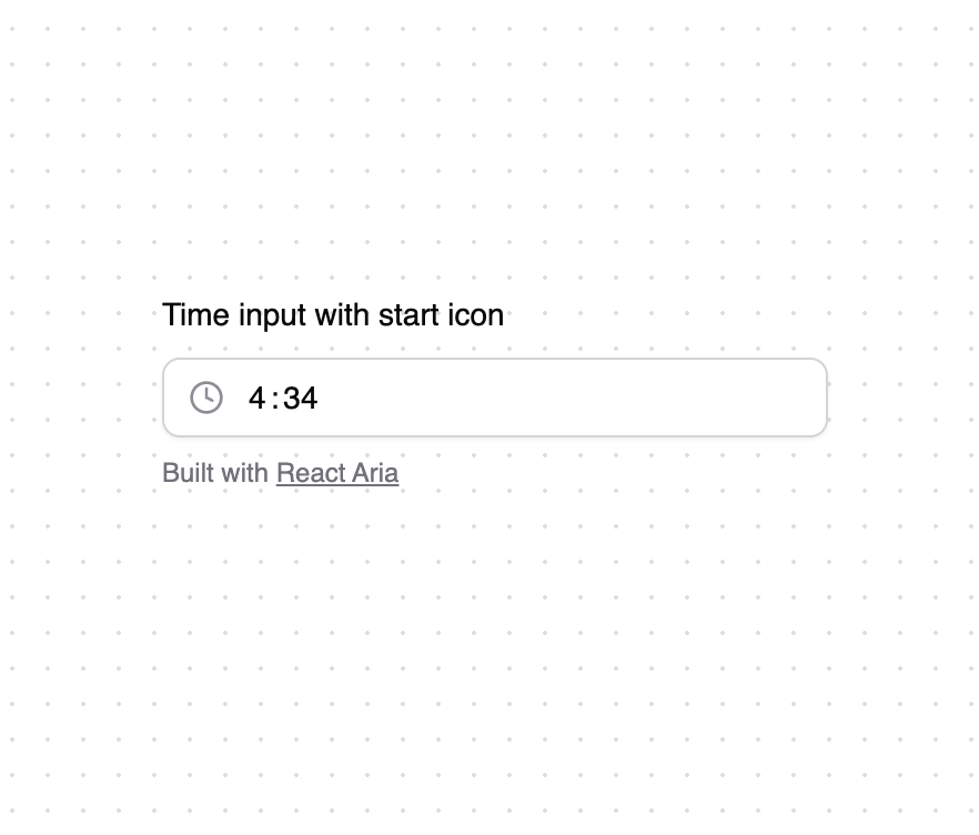 Time input with start icon