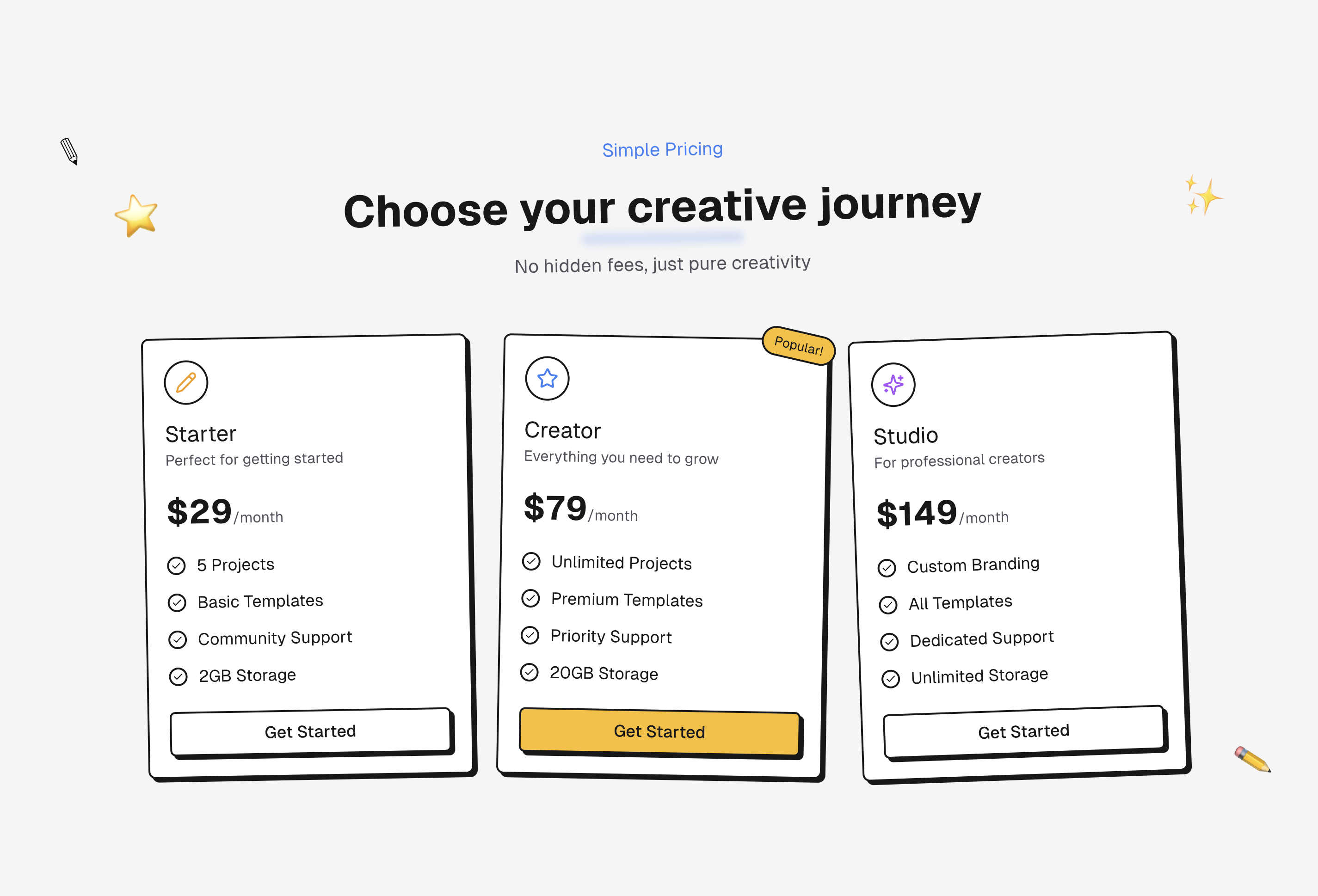 Pricing Creative Demo