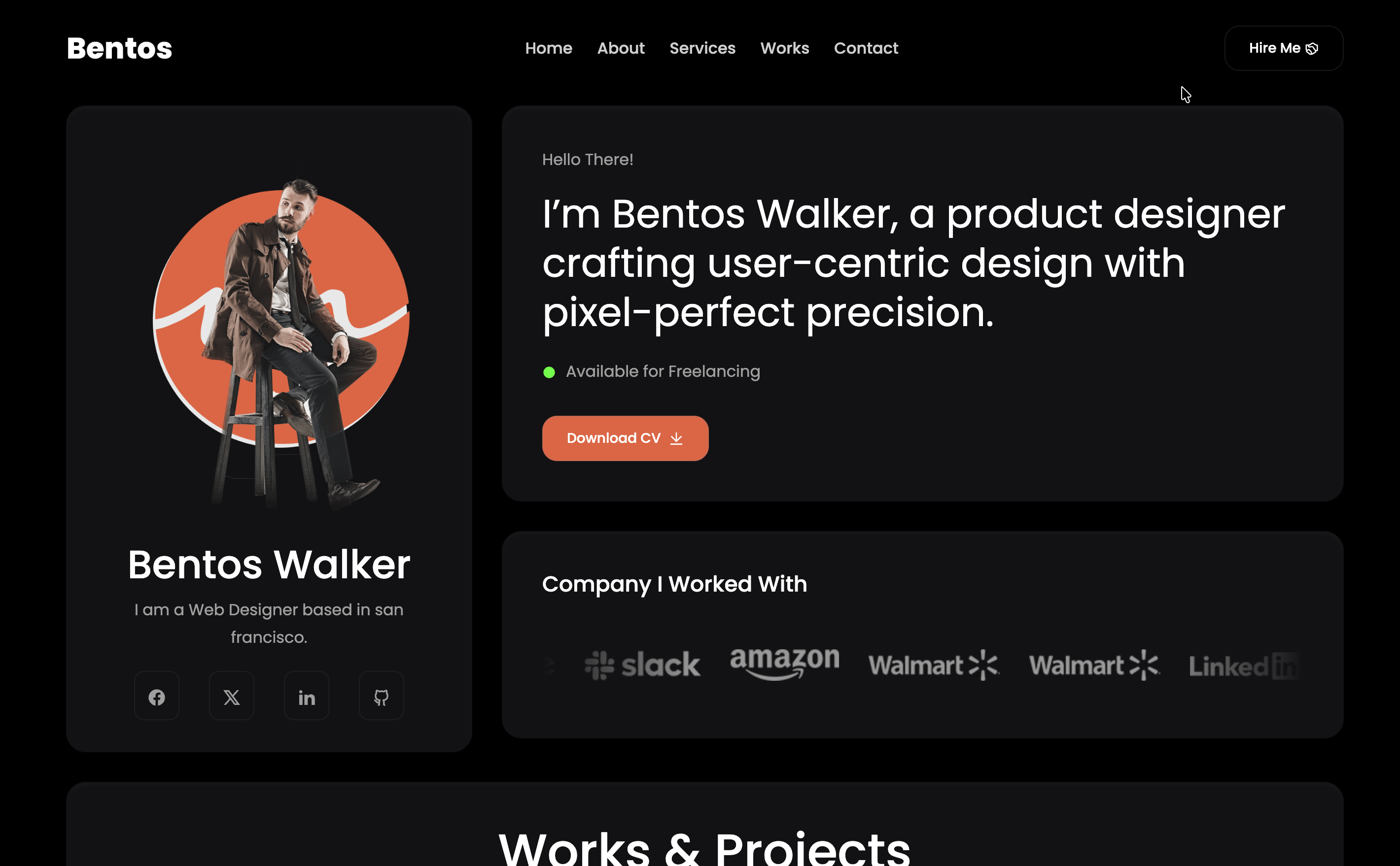 Bentos - Personal Portfolio Next JS Template | Templates | 21st