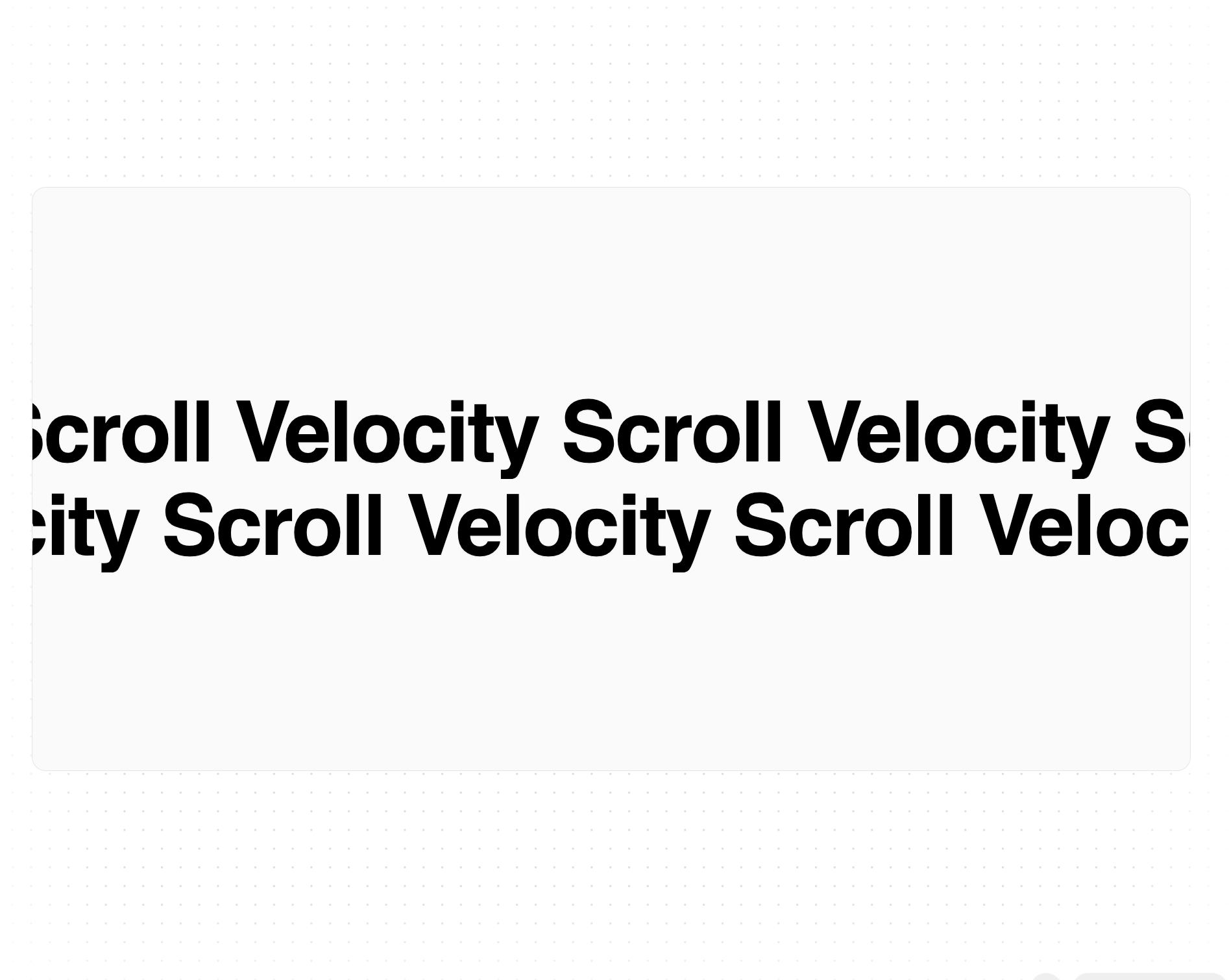 Scroll Based Velocity