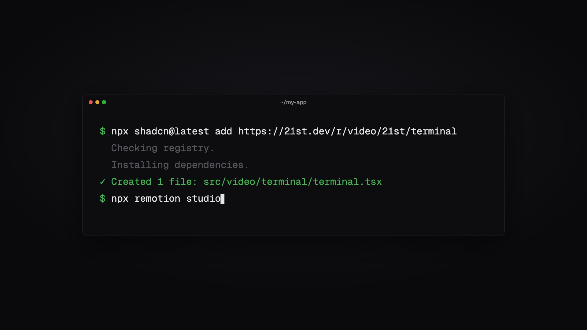 Terminal preview